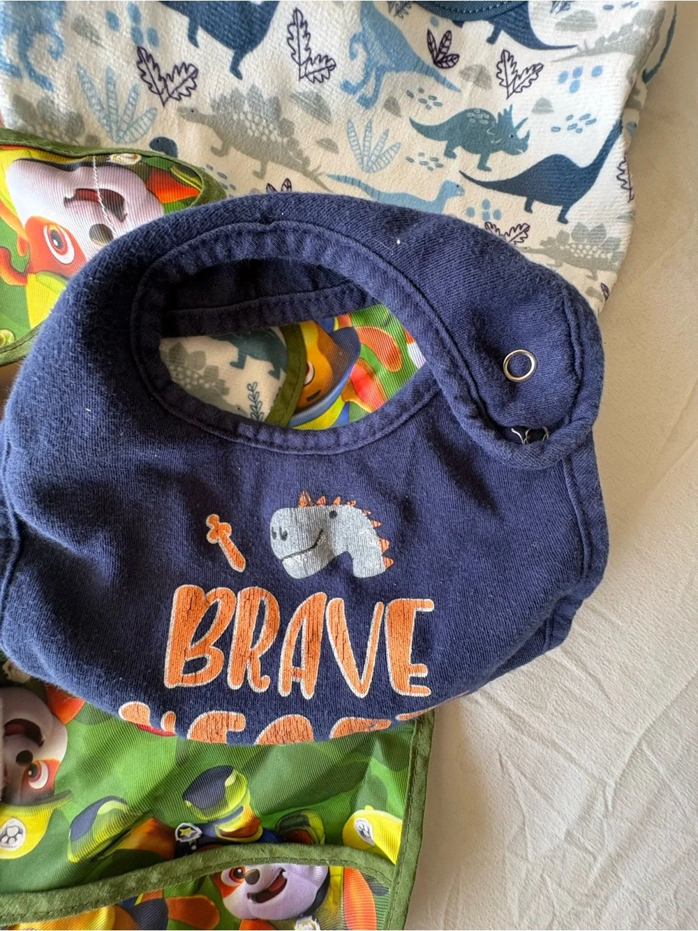 Baby Boy Bib Lot Paw Patrol DKNY Dinosaurs Animals Assorted